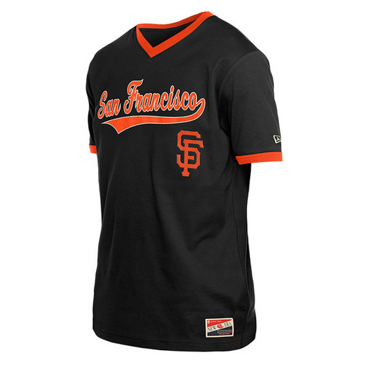 SAN FRANCISCO GIANTS TEAM SCRIPT V-NECK T-SHIRT - BLACK