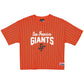 SAN FRANCISCO GIANTS WOMEN'S 2025 MLB CITY CONNECT PINSTRIPE T-SHIRT - ORANGE