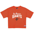 SAN FRANCISCO GIANTS WOMEN'S 2025 MLB CITY CONNECT PINSTRIPE T-SHIRT - ORANGE