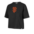 SAN FRANCISCO GIANTS WOMEN'S '47 BRAND BACK OUT CITY CROP T-SHIRT - BLACK