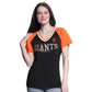 SAN FRANCISCO GIANTS WOMEN'S BALL PARK V-NECK T-SHIRT - BLACK