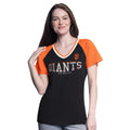 SAN FRANCISCO GIANTS WOMEN'S BALL PARK V-NECK T-SHIRT - BLACK