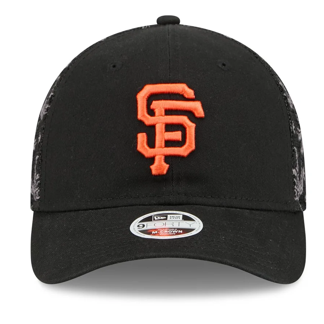 SAN FRANCISCO GIANTS WOMEN'S FLORAL MESH 9FORTY M-CROWN TRUCKER HAT - BLACK