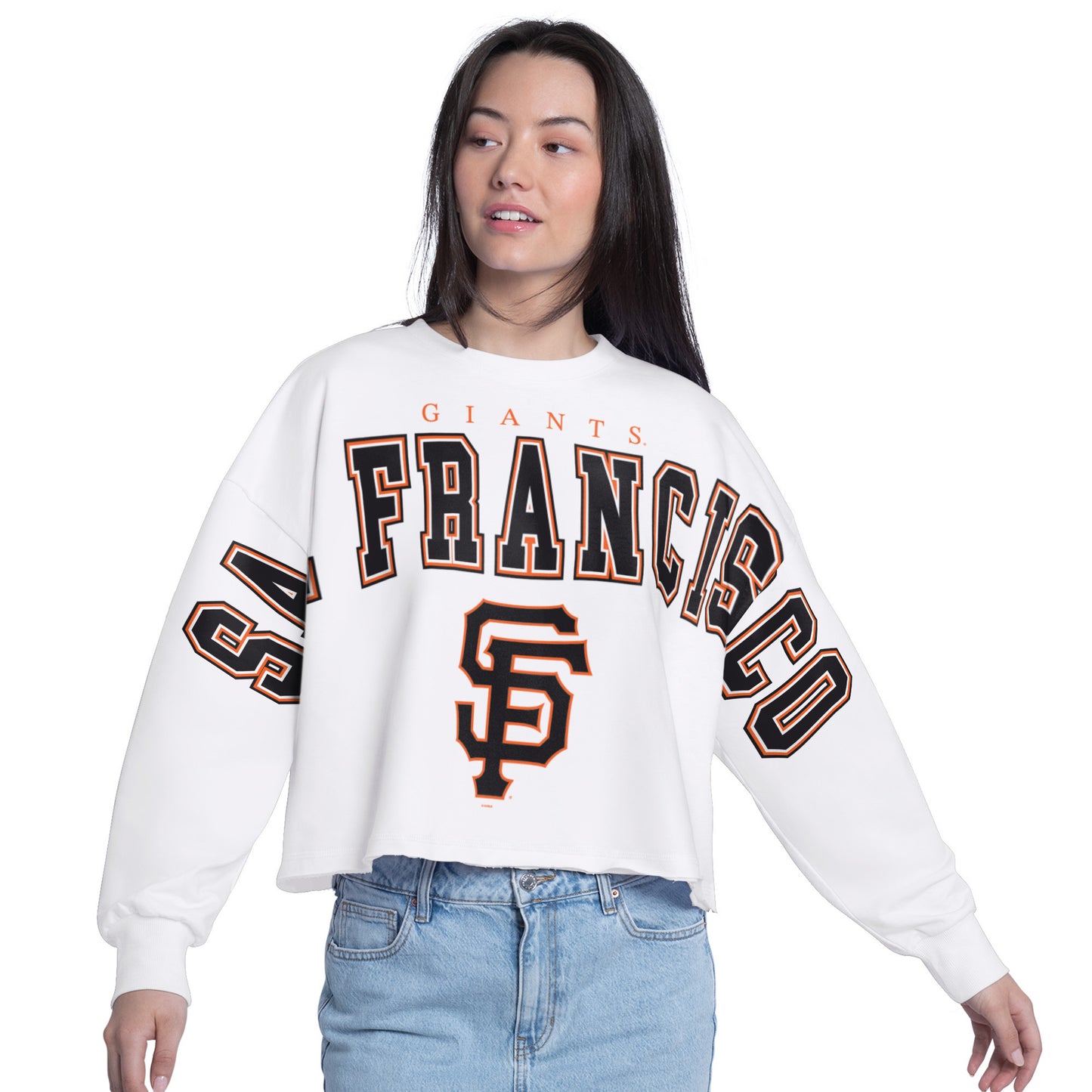 SAN FRANCISCO GIANTS WOMEN'S G-III 4HER BY CARL BANKS BLEACHERS SWEATSHIRT - WHITE