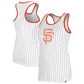 SAN FRANCISCO GIANTS WOMEN'S GAMEDAY SEQUIN PINSTRIPE TANK TOP - WHITE