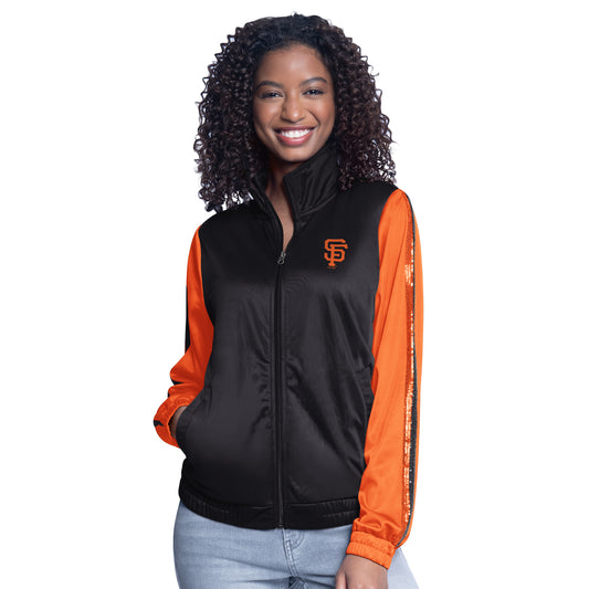 SAN FRANCISCO GIANTS WOMEN'S GEAR TRACK JACKET - BLACK