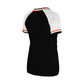 SAN FRANCISCO GIANTS WOMEN'S GLITTER SCRIPT RAGLAN V-NECK T-SHIRT - BLACK