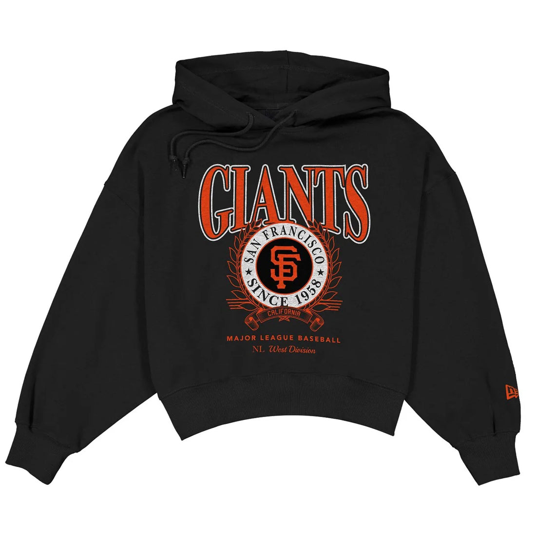 SAN FRANCISCO GIANTS WOMEN'S NEW ERA LAUREL PULLOVER HOODED SWEATSHIRT - BLACK