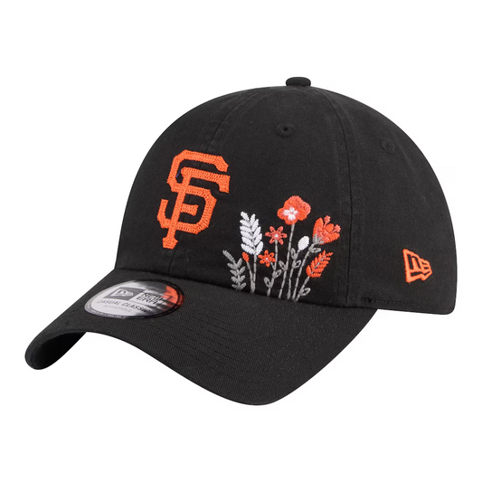 SAN FRANCISCO GIANTS WOMEN'S NEW ERA WILDFLOWER CASUAL CLASSIC ADJUSTABLE HAT - BLACK