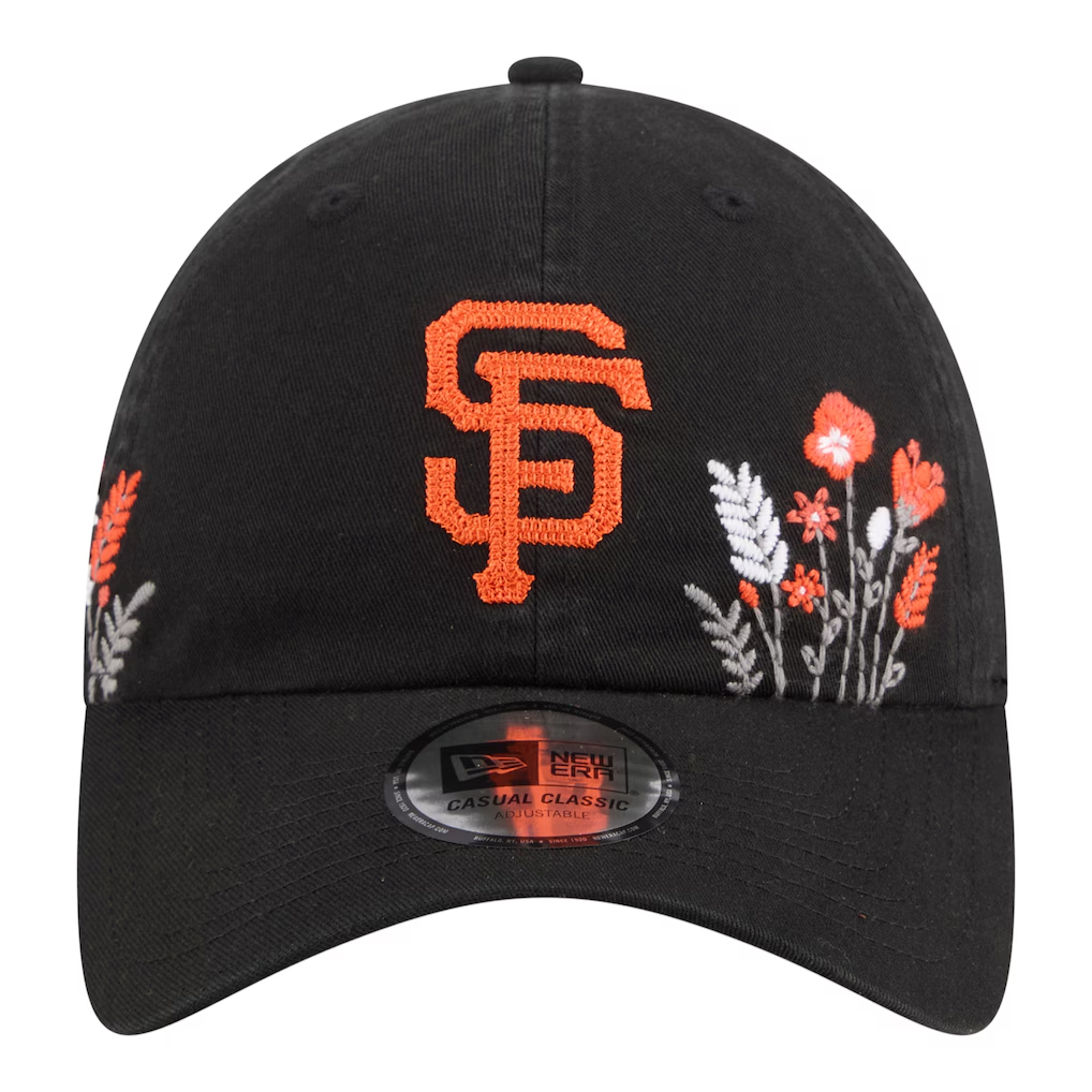 SAN FRANCISCO GIANTS WOMEN'S NEW ERA WILDFLOWER CASUAL CLASSIC ADJUSTABLE HAT - BLACK