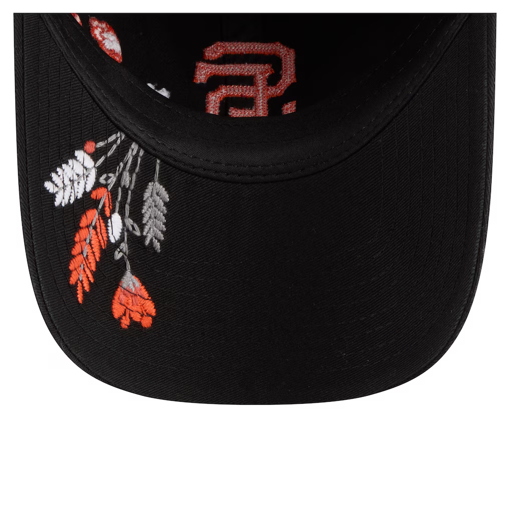 SAN FRANCISCO GIANTS WOMEN'S NEW ERA WILDFLOWER CASUAL CLASSIC ADJUSTABLE HAT - BLACK