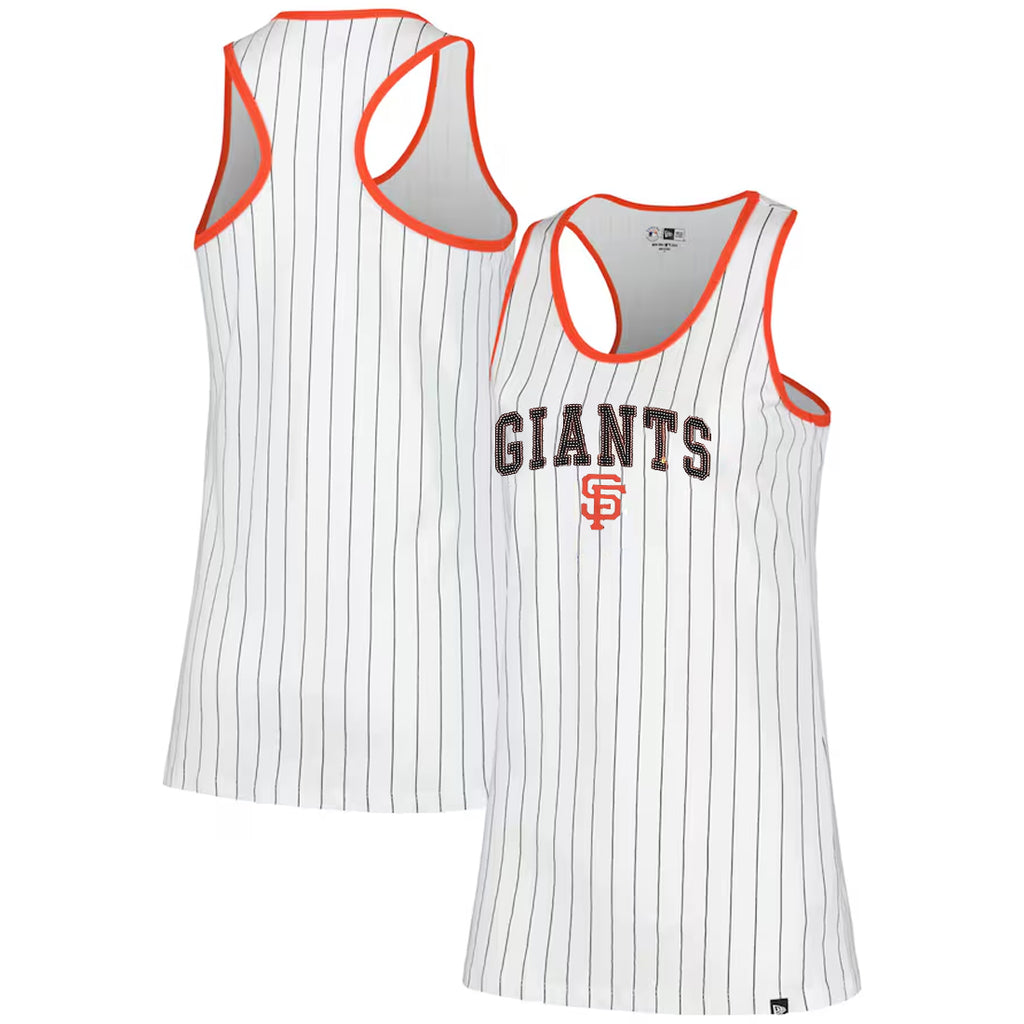 SAN FRANCISCO GIANTS WOMEN'S SEQUINS PINSTRIPE RACERBACK TANK TOP