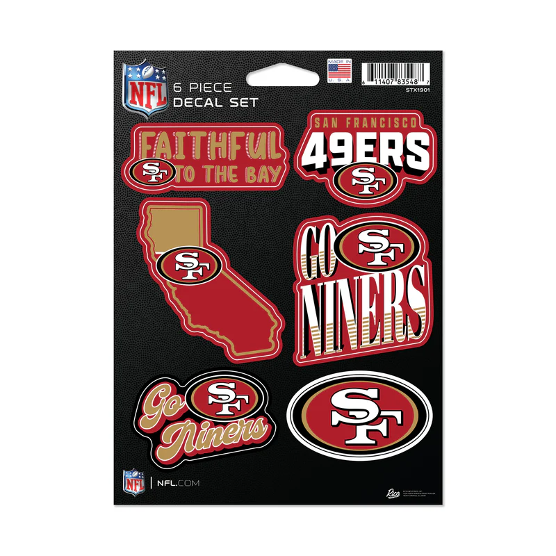 SAN FRANCSICO 49ERS 6-PIECE DECAL SET