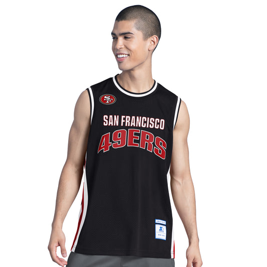 SAN FRANCSICO 49ERS MEN'S COURTSIDE TANK TOP - BLACK