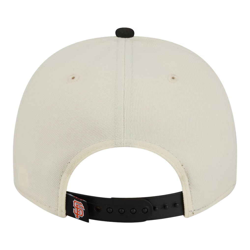 SAN FRANCSICO GIANTS NEW ERA CLASSIC 9FIFTY A-FRAME SNAPBACK HAT - CHROME WHITE/BLACK