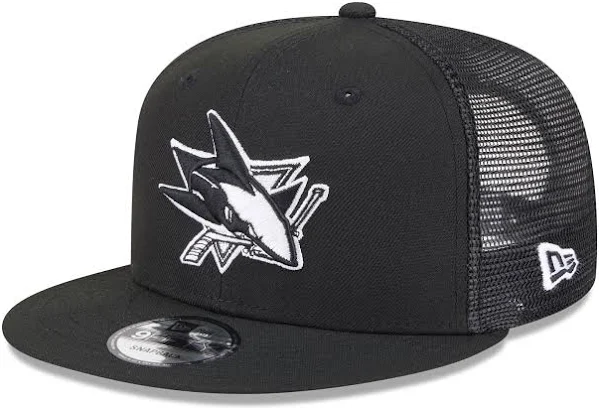SAN JOSE SHARKS EVERGREEN TRUCKER 9FIFTY SNAPBACK HAT - BLACK/WHITE