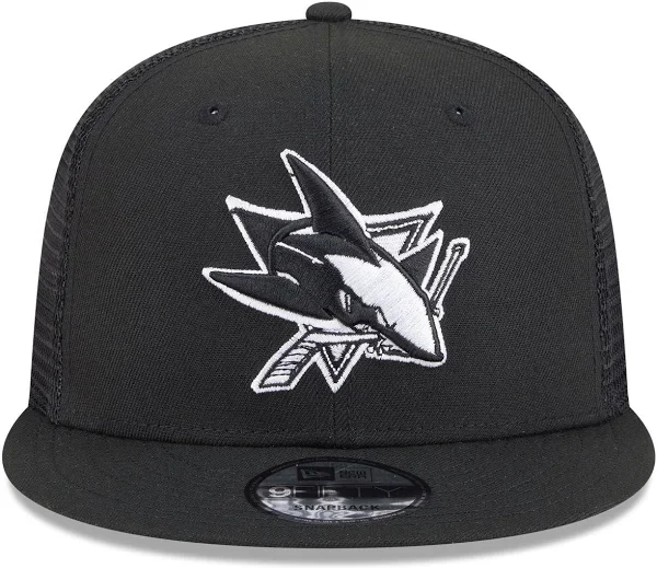 SAN JOSE SHARKS EVERGREEN TRUCKER 9FIFTY SNAPBACK HAT - BLACK/WHITE