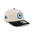 SAN JOSE SHARKS LOYAL CORDUROY 9SEVENTY STRETCH-SNAP ADJUSTABLE HAT - CHROME WHITE/BLACK
