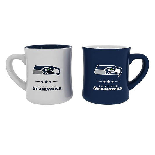 SEATTLE SEAHAWKS 10OZ CERAMIC CUP 2-PIECE SET 