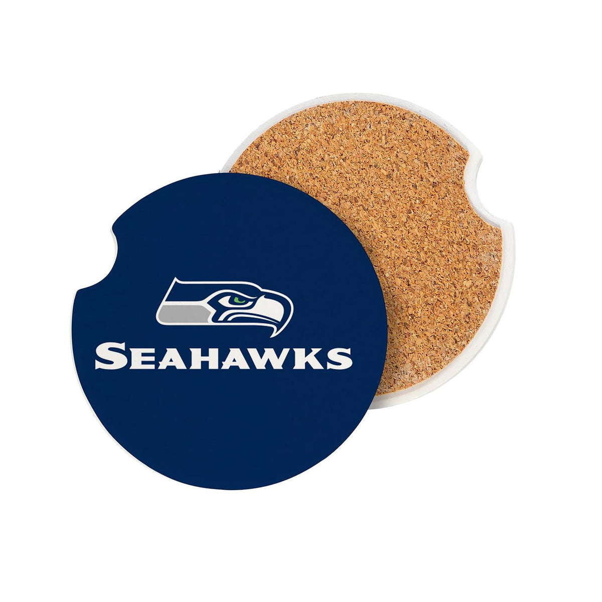 SEATTLE SEAHAWKS 2-PIECE CAR COASTER SET