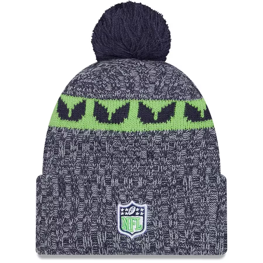 SEATTLE SEAHAWKS 2023 NFL SIDELINE CUFFED KNIT WITH POM