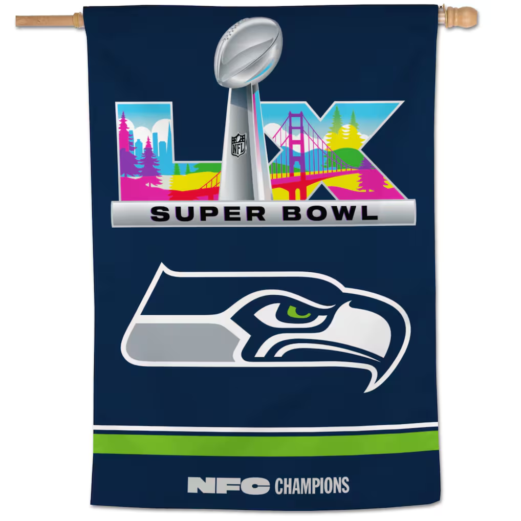 SEATTLE SEAHAWKS 2025 NFC CONFERENCE CHAMPIONS 1-SIDED 28" X 40" VERTICAL FLAG