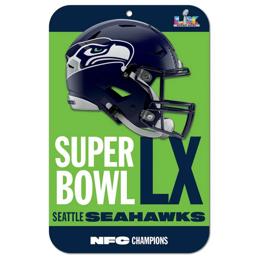 SEATTLE SEAHAWKS 2025 NFC CONFERENCE CHAMPIONS 11" X 17" PLASTIC SIGN
