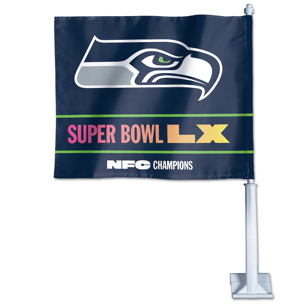 SEATTLE SEAHAWKS 2025 NFC CONFERENCE CHAMPIONS 11.75" X 14" CAR FLAG - 1 PIECE
