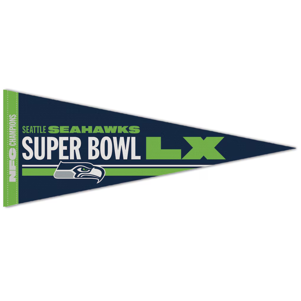 SEATTLE SEAHAWKS 2025 NFC CONFERENCE CHAMPIONS 12" X 30" PREMIUM PENNANT