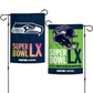 SEATTLE SEAHAWKS 2025 NFC CONFERENCE CHAMPIONS 2-SIDED 12.5" X 18" GARDEN FLAG