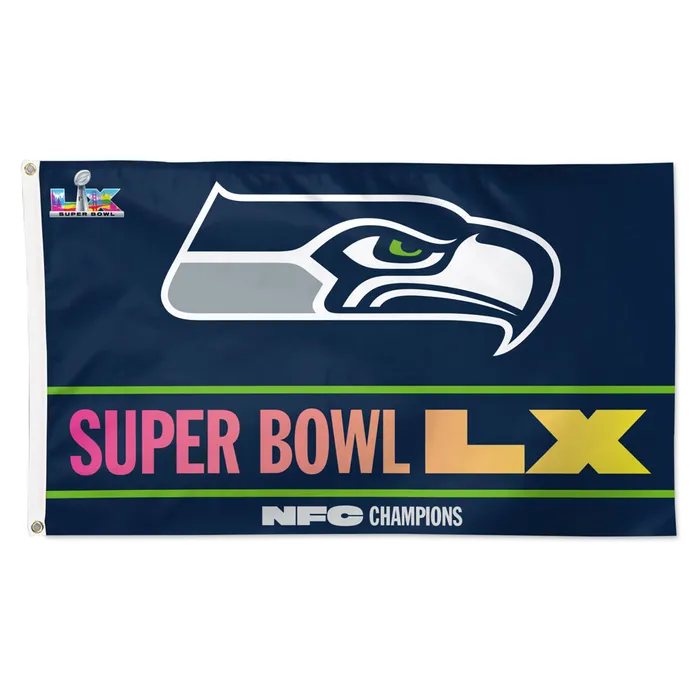 SEATTLE SEAHAWKS 2025 NFC CONFERENCE CHAMPIONS 3' X 5' DELUXE FLAG