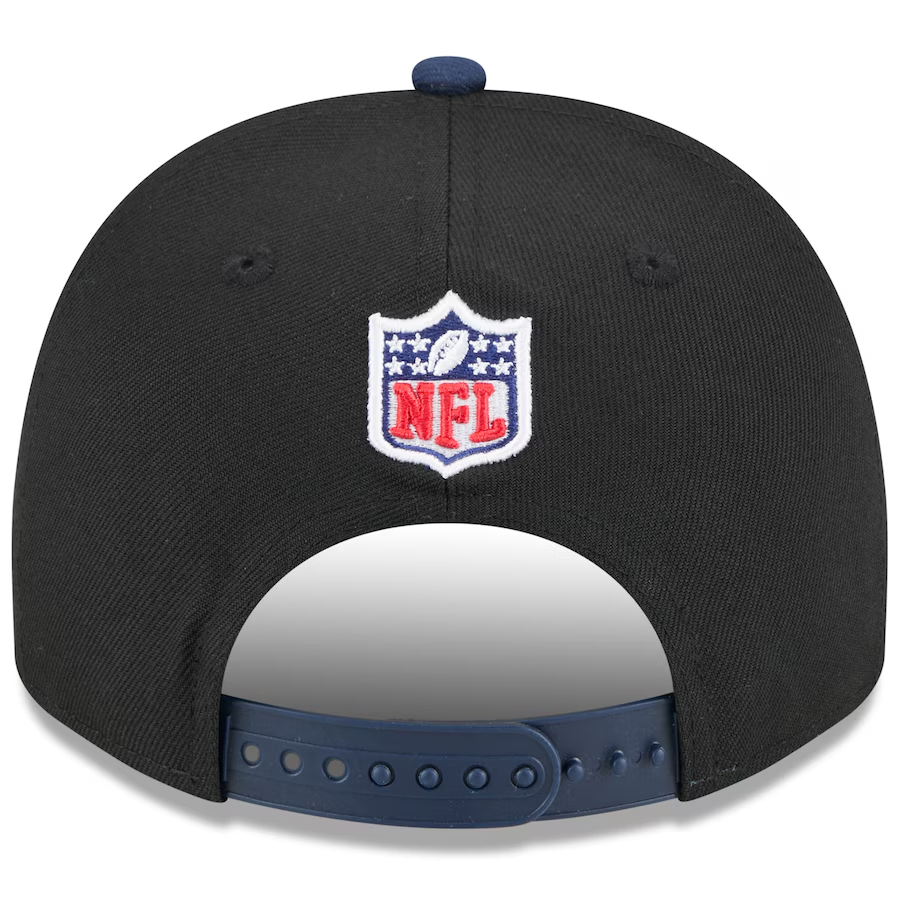 SEATTLE SEAHAWKS 2025 NFL DRAFT 9FIFTY A-FRAME SNAPBACK HAT - BLACK/NAVY