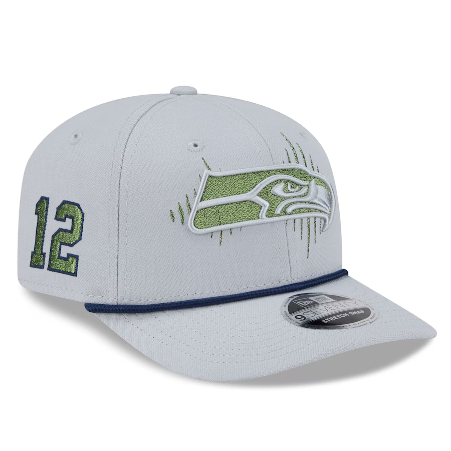SEATTLE SEAHAWKS 2025 NFL RIVALRY SIDELINE COLLECTION 9SEVENTY ADJUSTABLE HAT - WOLF GRAY