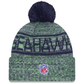 SEATTLE SEAHAWKS 2025 NFL SIDELINE COLD WEATHER CUFFED KNIT WITH POM - GREEN