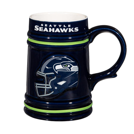 SEATTLE SEAHAWKS 24OZ CERAMIC STEIN CUP WITH GIFT BOX