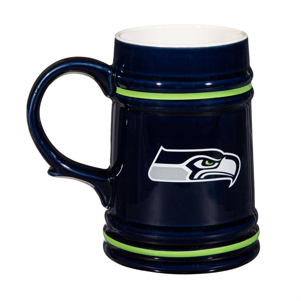 SEATTLE SEAHAWKS 24OZ CERAMIC STEIN CUP WITH GIFT BOX