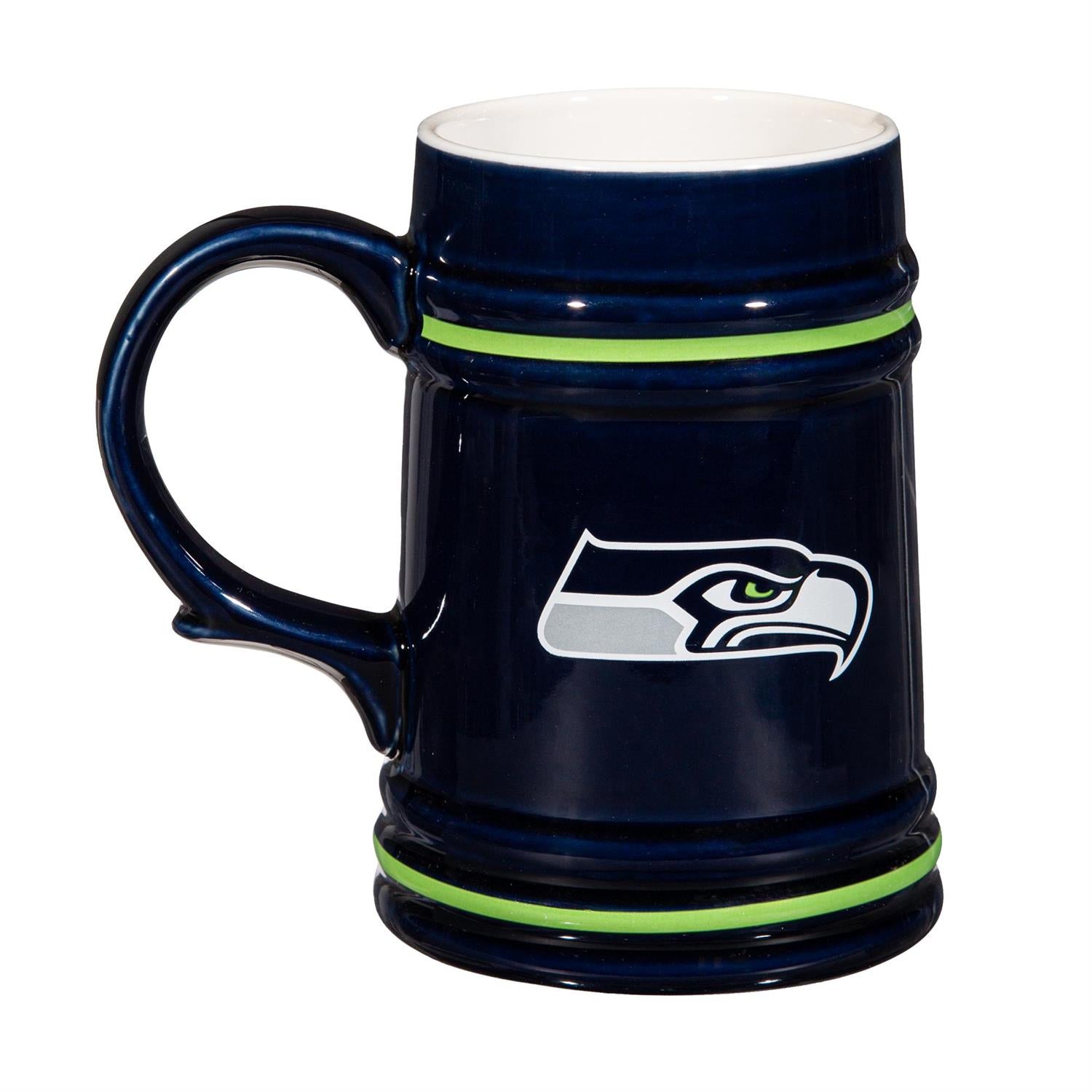 SEATTLE SEAHAWKS 24OZ CERAMIC STEIN CUP WITH GIFT BOX