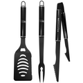 SEATTLE SEAHAWKS 3 PIECE MONOCHROMATIC BBQ SET - BLACK