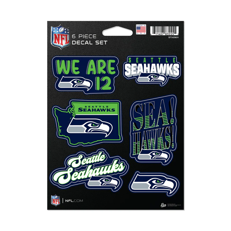 SEATTLE SEAHAWKS 6-PIECE DECAL SET