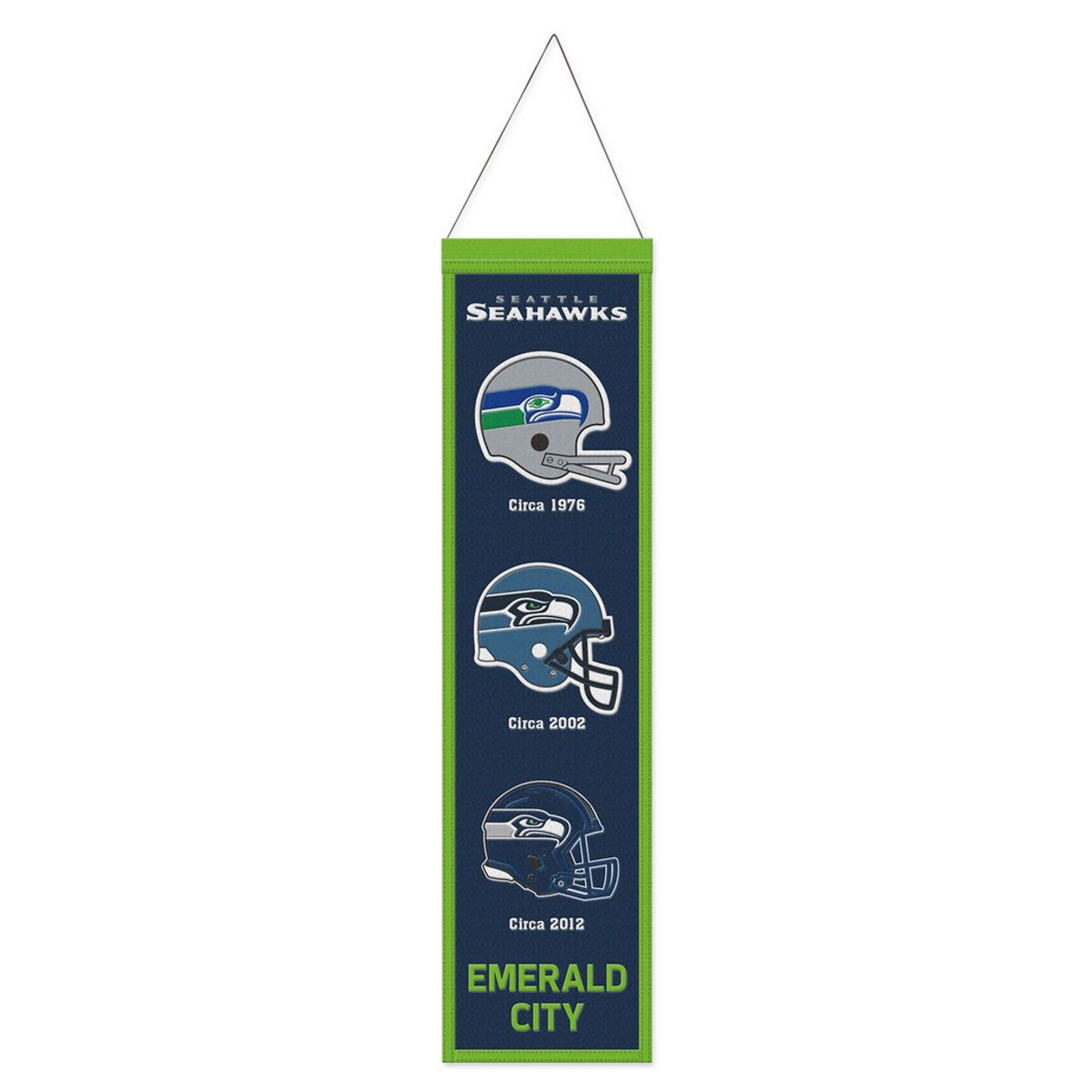 SEATTLE SEAHAWKS 8" X 32" EVOLUTION WOOL BANNER