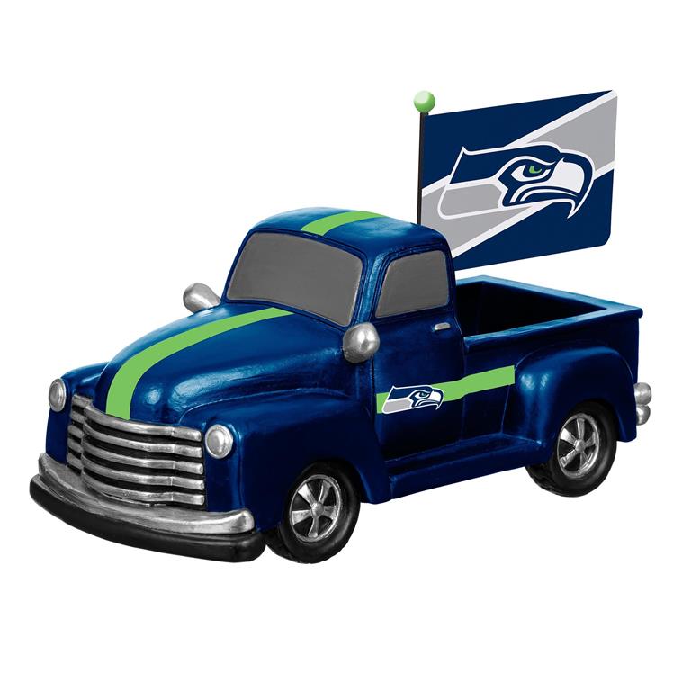 SEATTLE SEAHAWKS 9" RALLY TRUCK GARDEN STATUE WITH FLAG