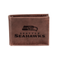 SEATTLE SEAHAWKS BROWN BI-FOLD LEATHER WALLET