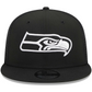 SEATTLE SEAHAWKS EVERGREEN TRUCKER 9FIFTY SNAPBACK HAT - BLACK/WHITE