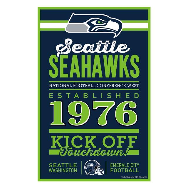 SEATTLE SEAHAWKS HOME WORDAGE 11X17 WALL SIGN