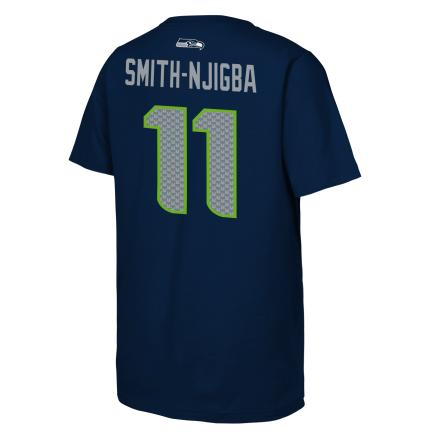 SEATTLE SEAHAWKS JAXSON SMITH-NJGIBA YOUTH OUTERSTUFF NAME NUMBER T-SHIRT - NAVY
