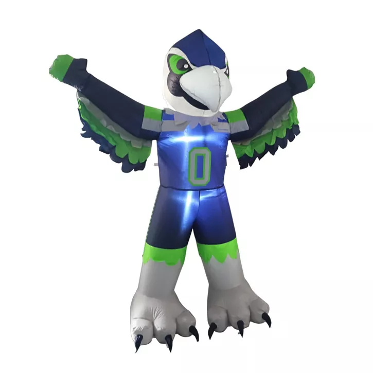 SEATTLE SEAHAWKS LOGO BRANDS 7FT MASCOT INFLATABLE