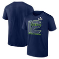 SEATTLE SEAHAWKS MEN'S SUPER BOWL LX CHAMPIONS HOMETOWN ON TOP T-SHIRT - NAVY
