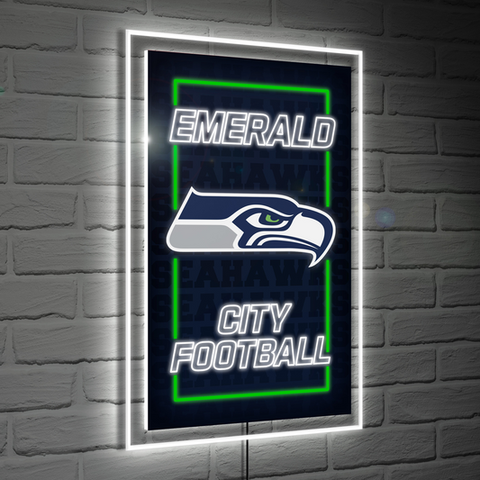 SEATTLE SEAHAWKS RECTANGLE NEOLITE LED WALL DECOR