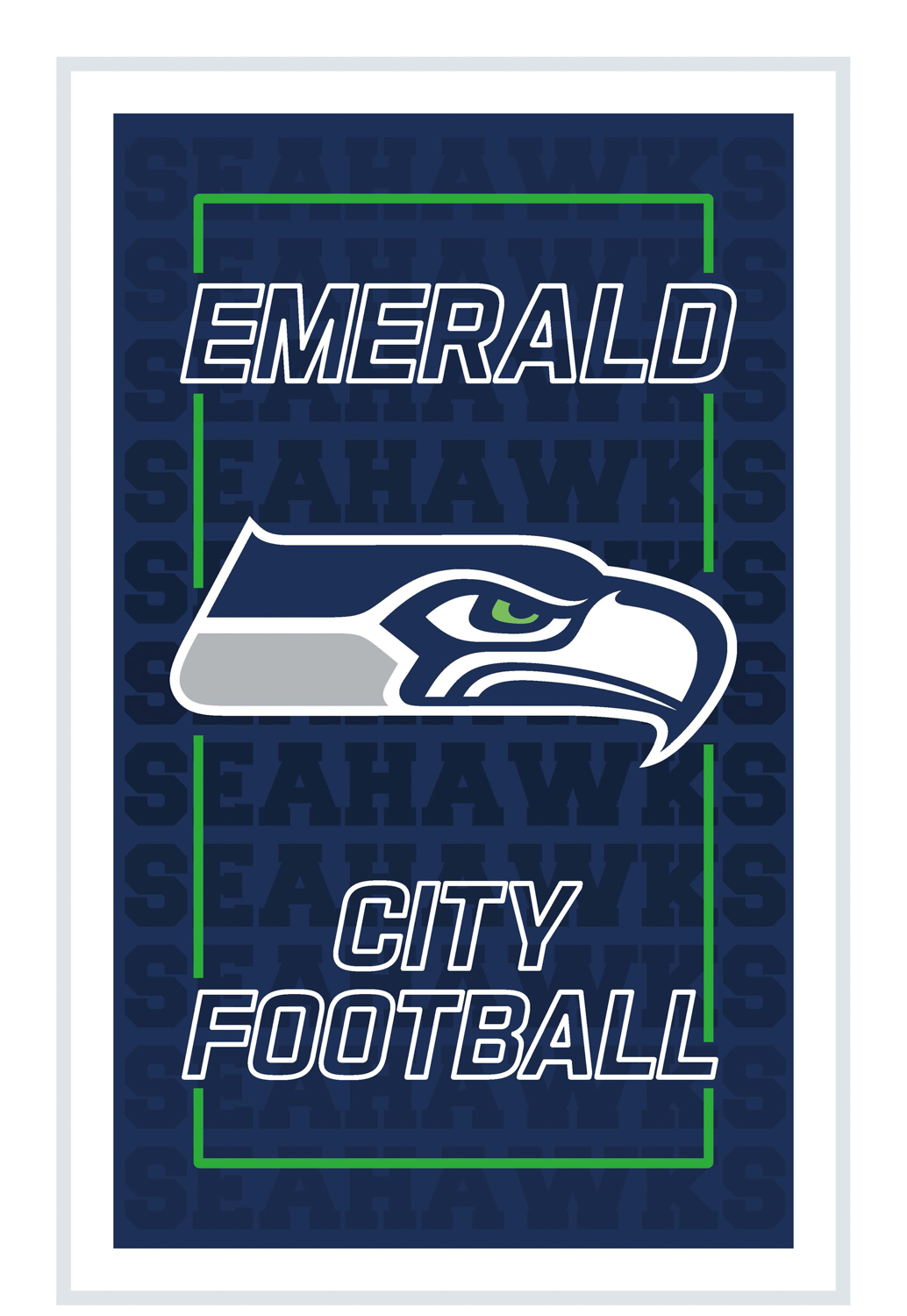 SEATTLE SEAHAWKS RECTANGLE NEOLITE LED WALL DECOR