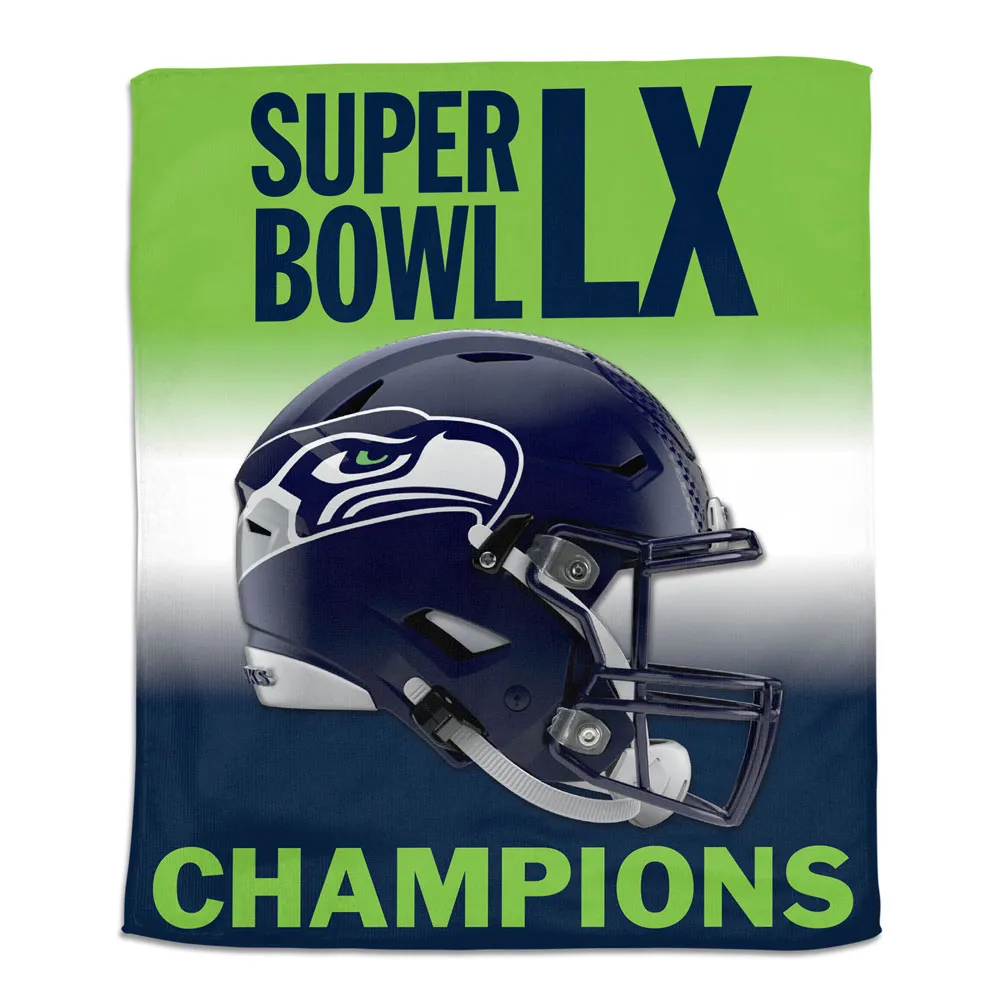 SEATTLE SEAHAWKS SUPER BOWL LX CHAMPIONS 15" X 18" RALLY TOWEL